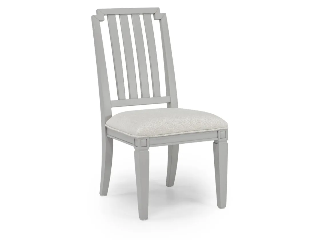 Mor Furniture Willowbrook Round Dining Table & 4 Chairs In Pebble, Slat