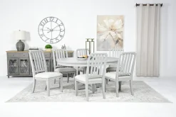 Mor Furniture Willowbrook Round Dining Table & 6 Chairs In Pebble
