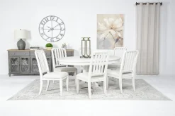 Mor Furniture Willowbrook Round Dining Table & 6 Chairs In Pebble