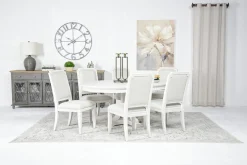 Mor Furniture Willowbrook Round Dining Table & 6 Chairs In Pebble