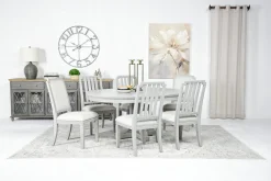 Mor Furniture Willowbrook Round Dining Table & 6 Chairs In Pebble