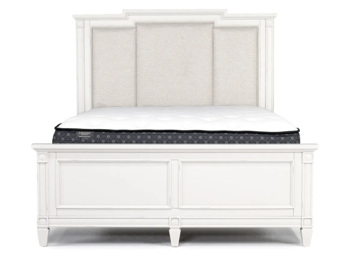 Mor Furniture Willowbrook Upholstered Panel Bed In Pebble, Queen