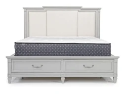 Mor Furniture Willowbrook Upholstered Panel Bed In Pebble, Queen