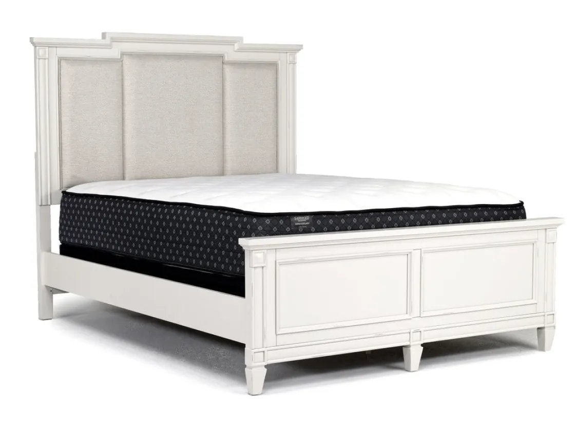 Mor Furniture Willowbrook Upholstered Panel Bed In Pebble, Queen