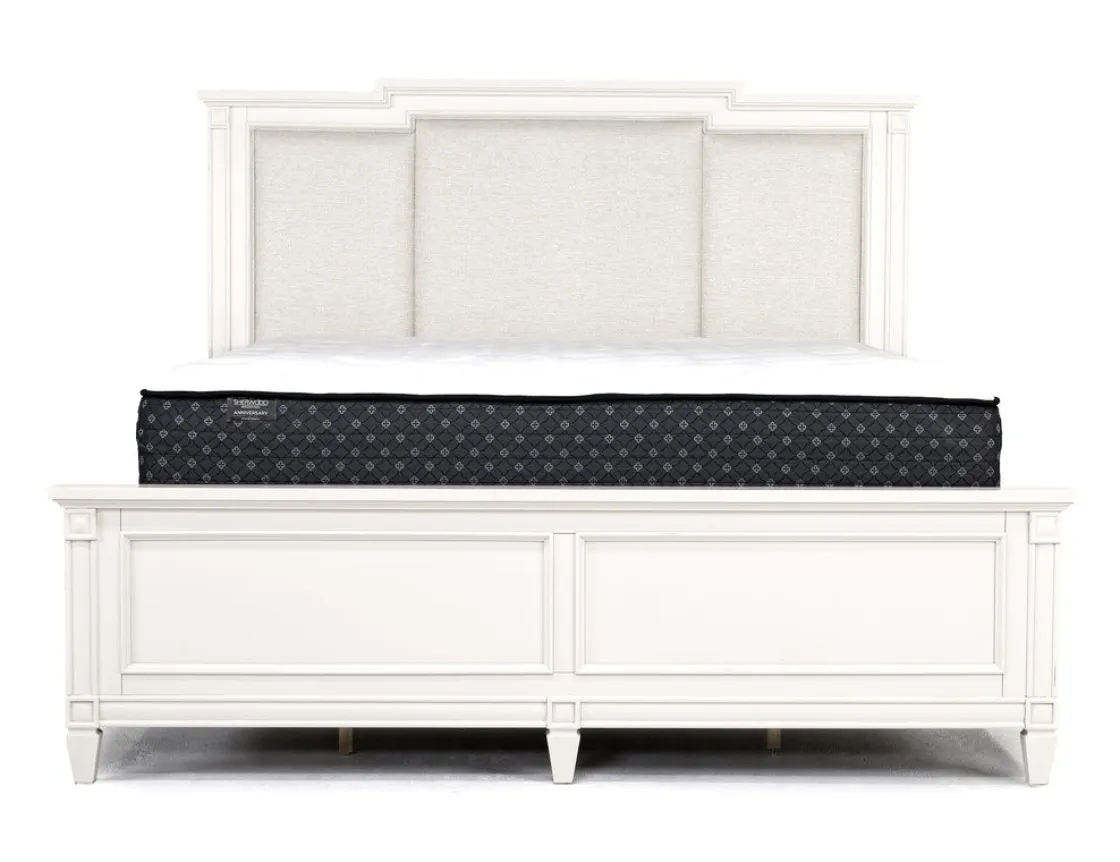 Mor Furniture Willowbrook Upholstered Panel Bed In Pebble, Queen