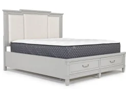 Mor Furniture Willowbrook Upholstered Panel Bed In Pebble, Queen