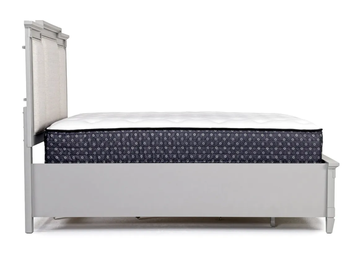 Mor Furniture Willowbrook Upholstered Panel Bed In Pebble, Queen
