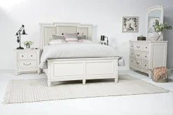 Mor Furniture Willowbrook Upholstered Panel Bed In Pebble, Queen