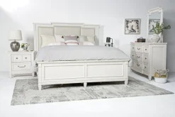 Mor Furniture Willowbrook Upholstered Panel Bed In Pebble, Queen