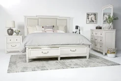 Mor Furniture Willowbrook Upholstered Panel Bed In Pebble, Queen