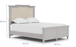 Mor Furniture Willowbrook Upholstered Panel Bed In Pebble, Queen