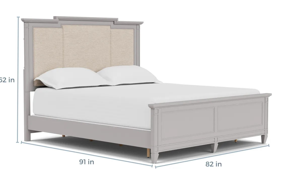 Mor Furniture Willowbrook Upholstered Panel Bed In Pebble, Queen