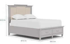 Mor Furniture Willowbrook Upholstered Panel Bed In Pebble, Queen