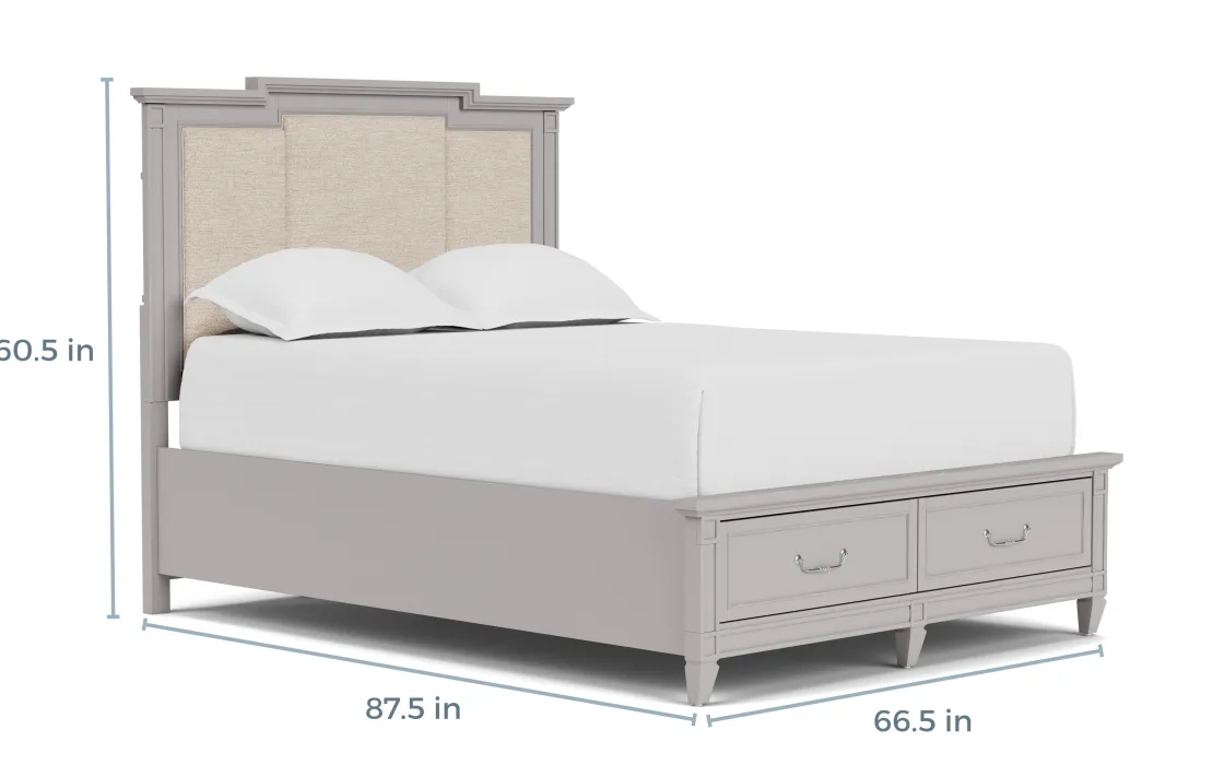 Mor Furniture Willowbrook Upholstered Panel Bed In Pebble, Queen