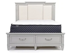 Mor Furniture Willowbrook Upholstered Panel Bed In Pebble, Queen