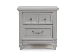 Mor Furniture Willowbrook Upholstered Panel Bed, Dresser, Mirror & Nightstand In Pebble, Queen