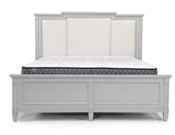 Mor Furniture Willowbrook Upholstered Panel Bed, Dresser, Mirror & Nightstand In Pebble, Queen