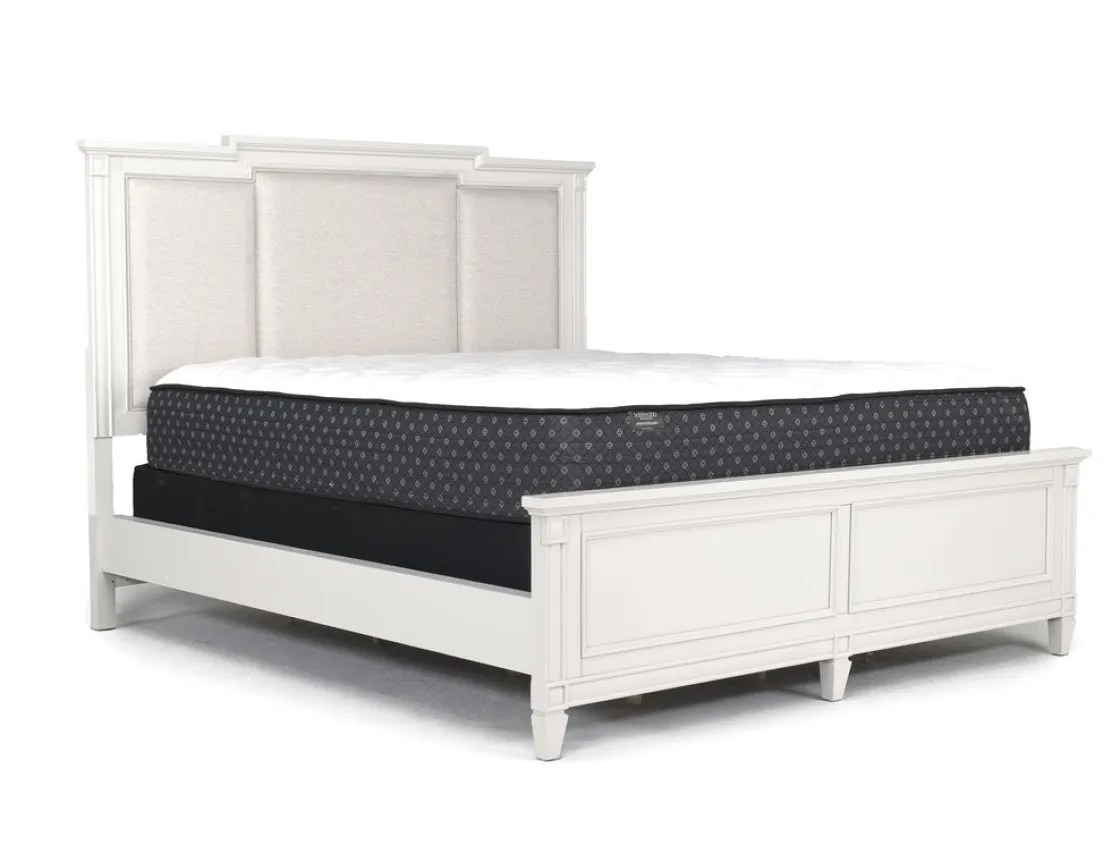 Mor Furniture Willowbrook Upholstered Panel Bed, Dresser, Mirror & Nightstand In Pebble, Queen