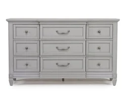 Mor Furniture Willowbrook Upholstered Panel Bed, Dresser, Mirror & Nightstand In Pebble, Queen