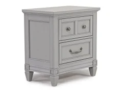 Mor Furniture Willowbrook Upholstered Panel Bed, Dresser, Mirror & Nightstand In Pebble, Queen