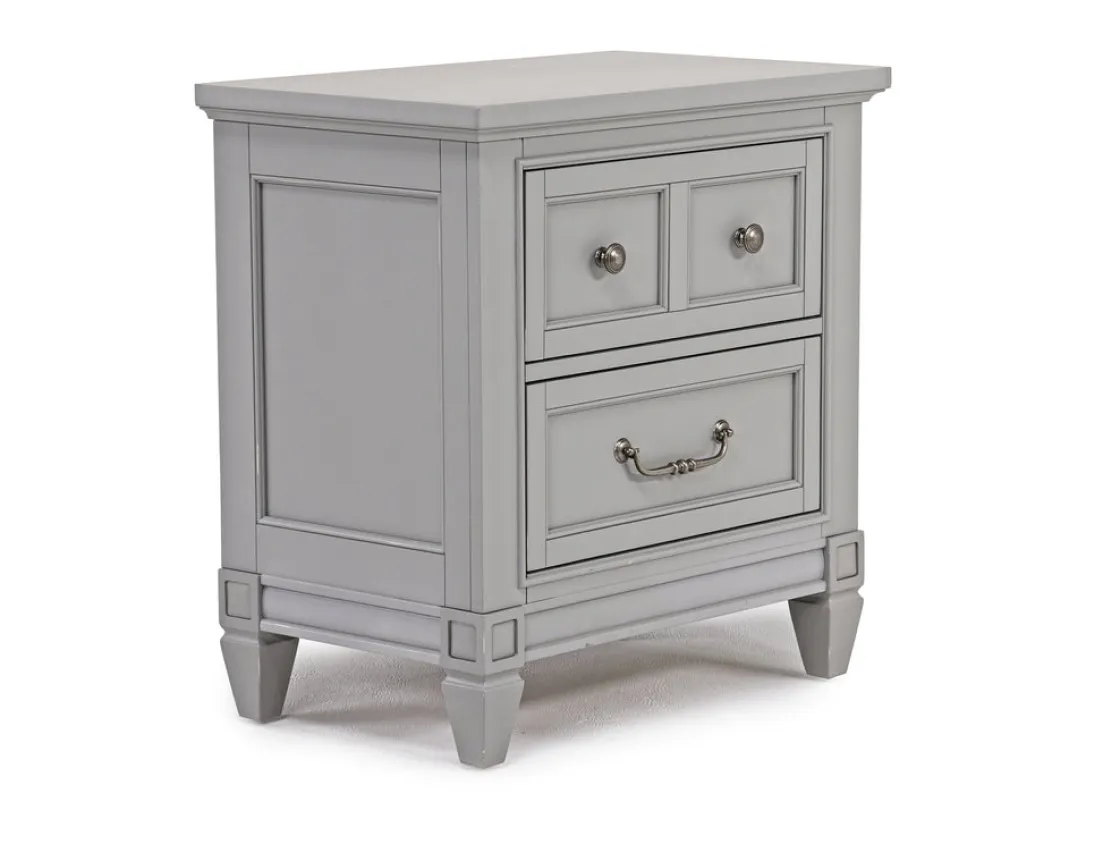 Mor Furniture Willowbrook Upholstered Panel Bed, Dresser, Mirror & Nightstand In Pebble, Queen
