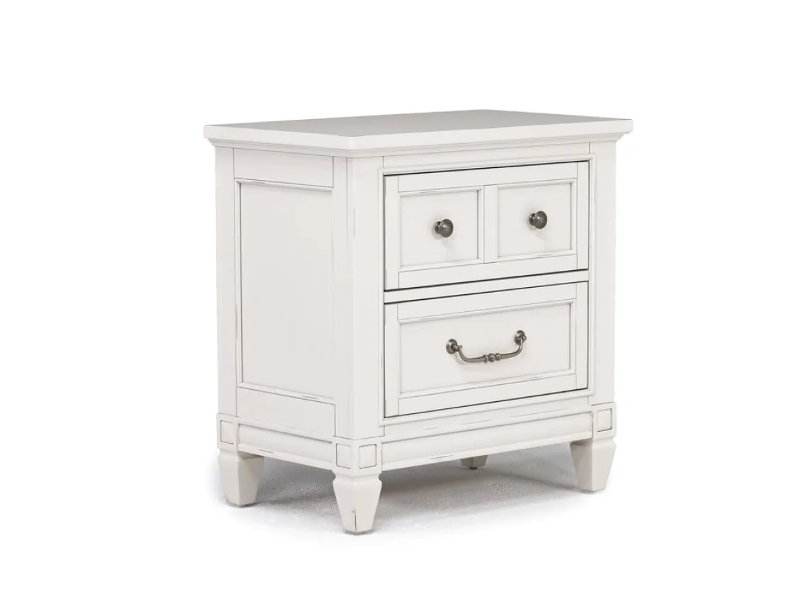 Mor Furniture Willowbrook Upholstered Panel Bed, Dresser, Mirror & Nightstand In Pebble, Queen