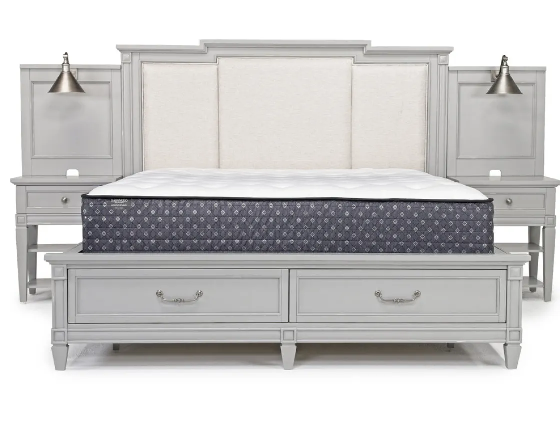 Mor Furniture Willowbrook Upholstered Wall Bed In Pebble, Queen