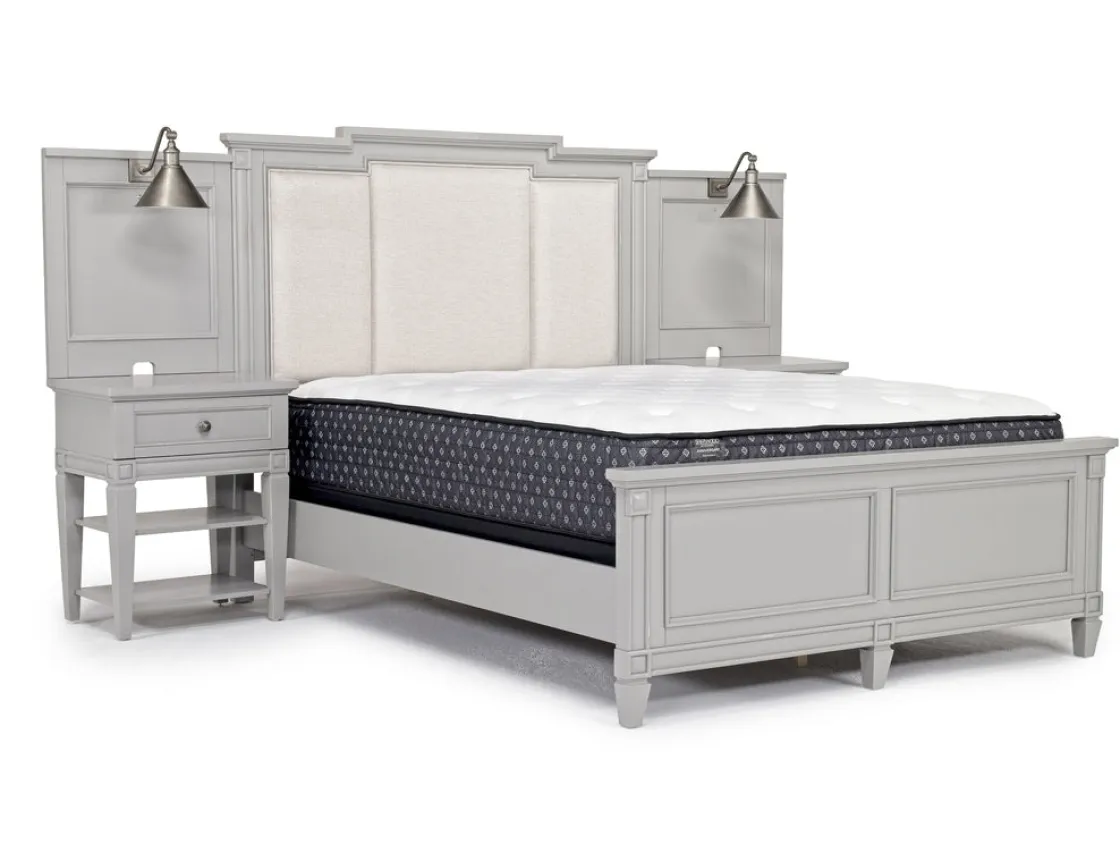 Mor Furniture Willowbrook Upholstered Wall Bed In Pebble, Queen