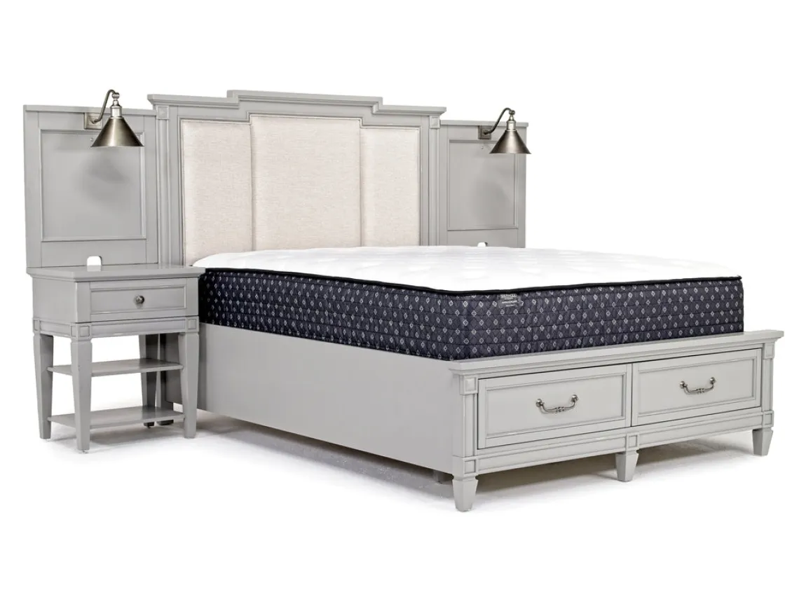 Mor Furniture Willowbrook Upholstered Wall Bed In Pebble, Queen