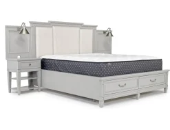 Mor Furniture Willowbrook Upholstered Wall Bed In Pebble, Queen