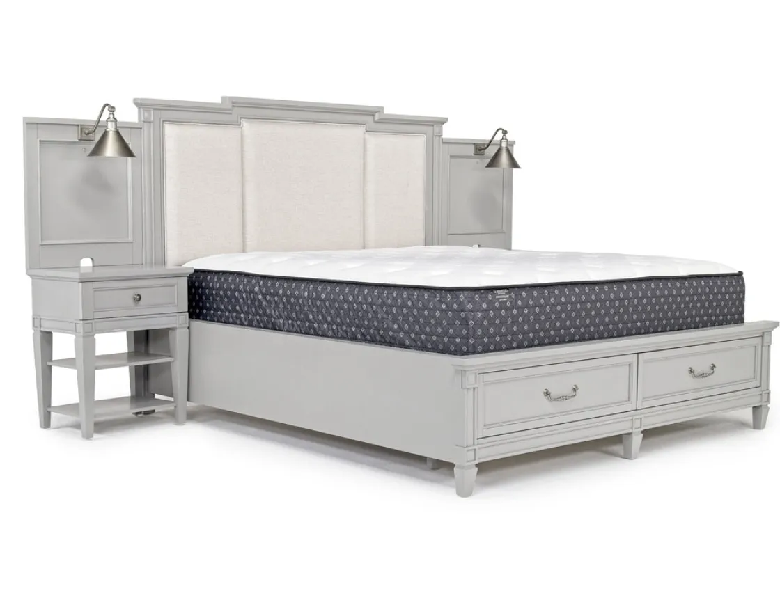 Mor Furniture Willowbrook Upholstered Wall Bed In Pebble, Queen