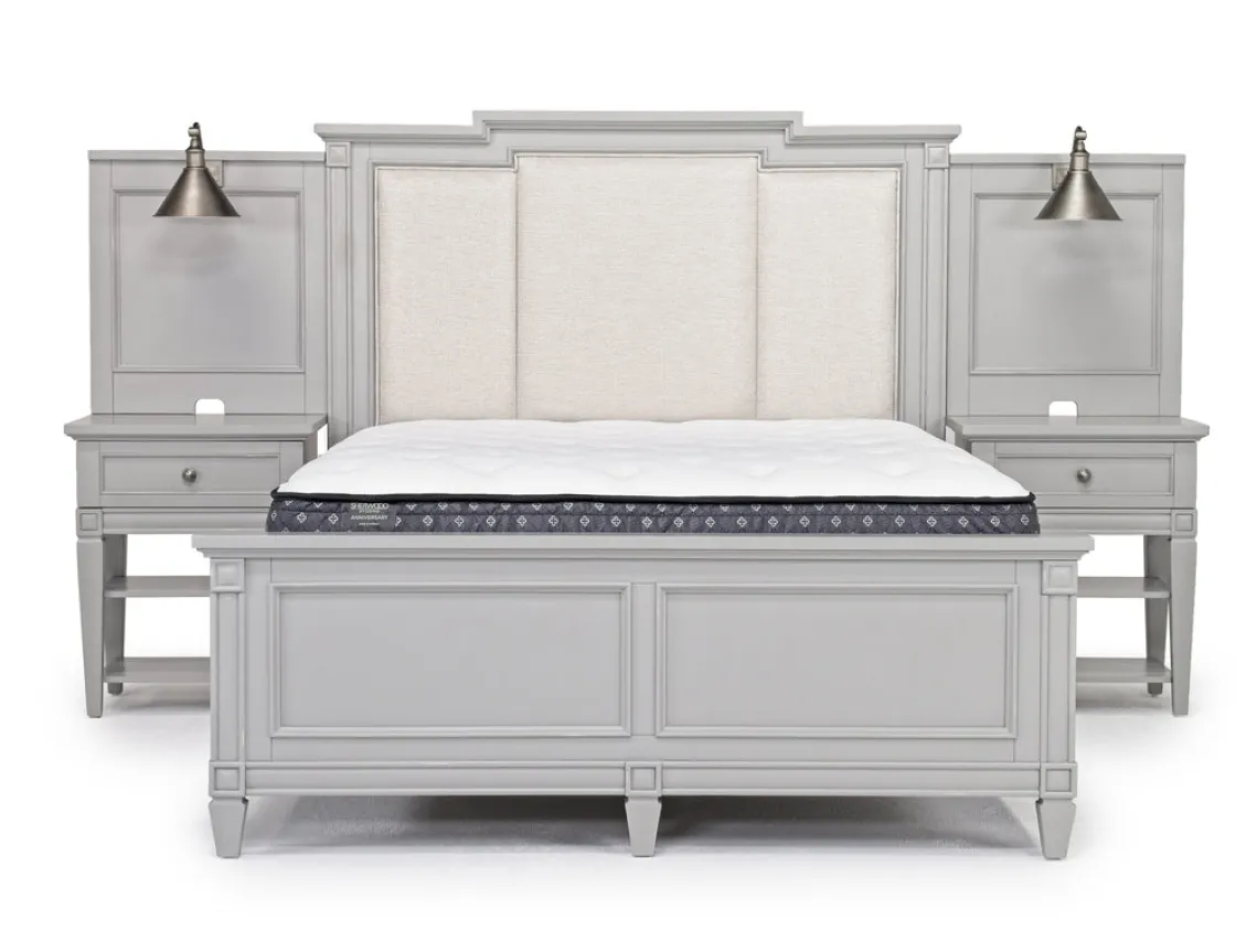 Mor Furniture Willowbrook Upholstered Wall Bed In Pebble, Queen