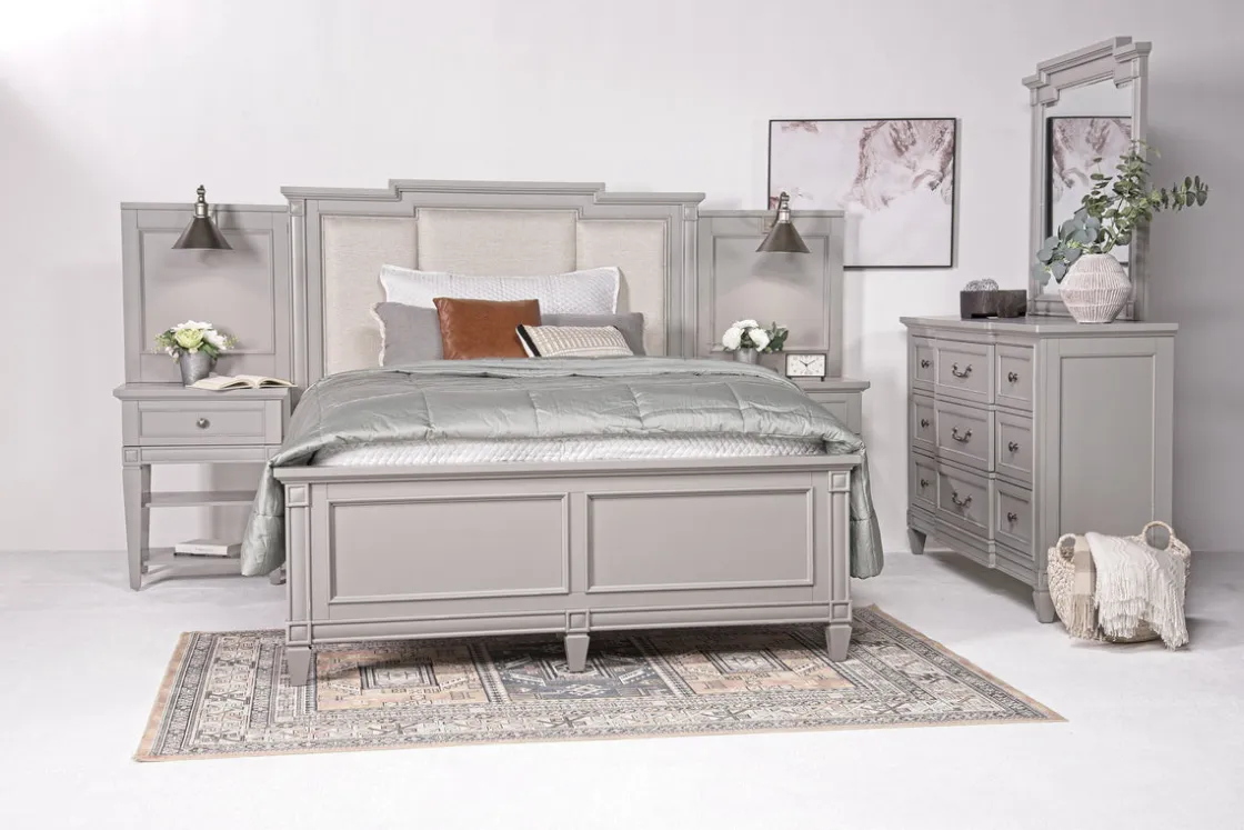 Mor Furniture Willowbrook Upholstered Wall Bed In Pebble, Queen