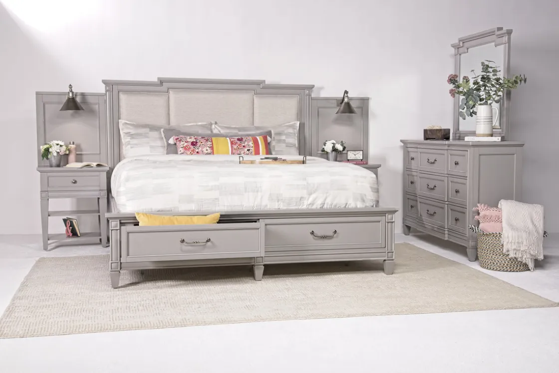 Mor Furniture Willowbrook Upholstered Wall Bed In Pebble, Queen