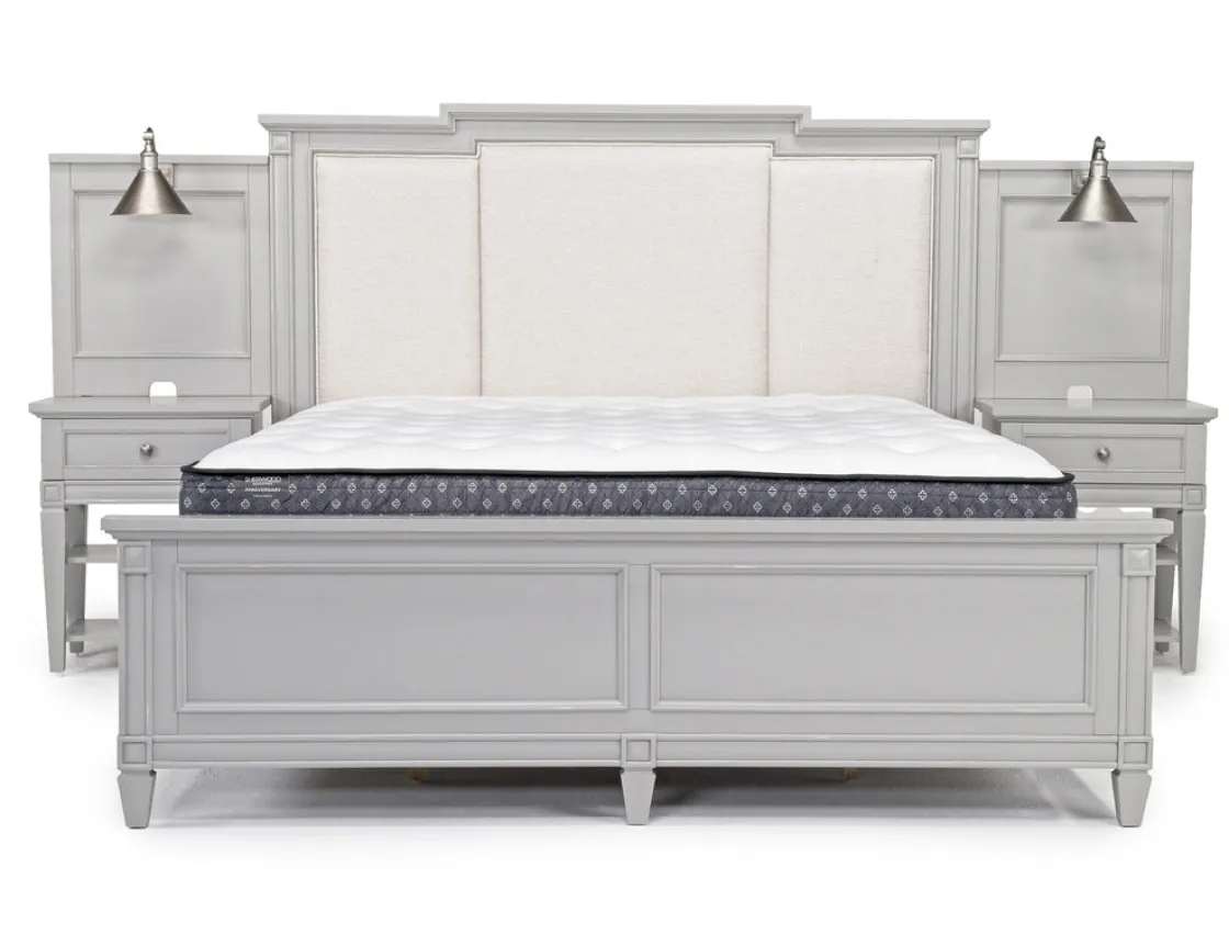 Mor Furniture Willowbrook Upholstered Wall Bed In Pebble, Queen