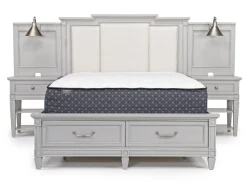 Mor Furniture Willowbrook Upholstered Wall Bed In Pebble, Queen