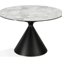 Mor Furniture Winston Round Dining Table & 4 Chairs In Black/Ash Gray
