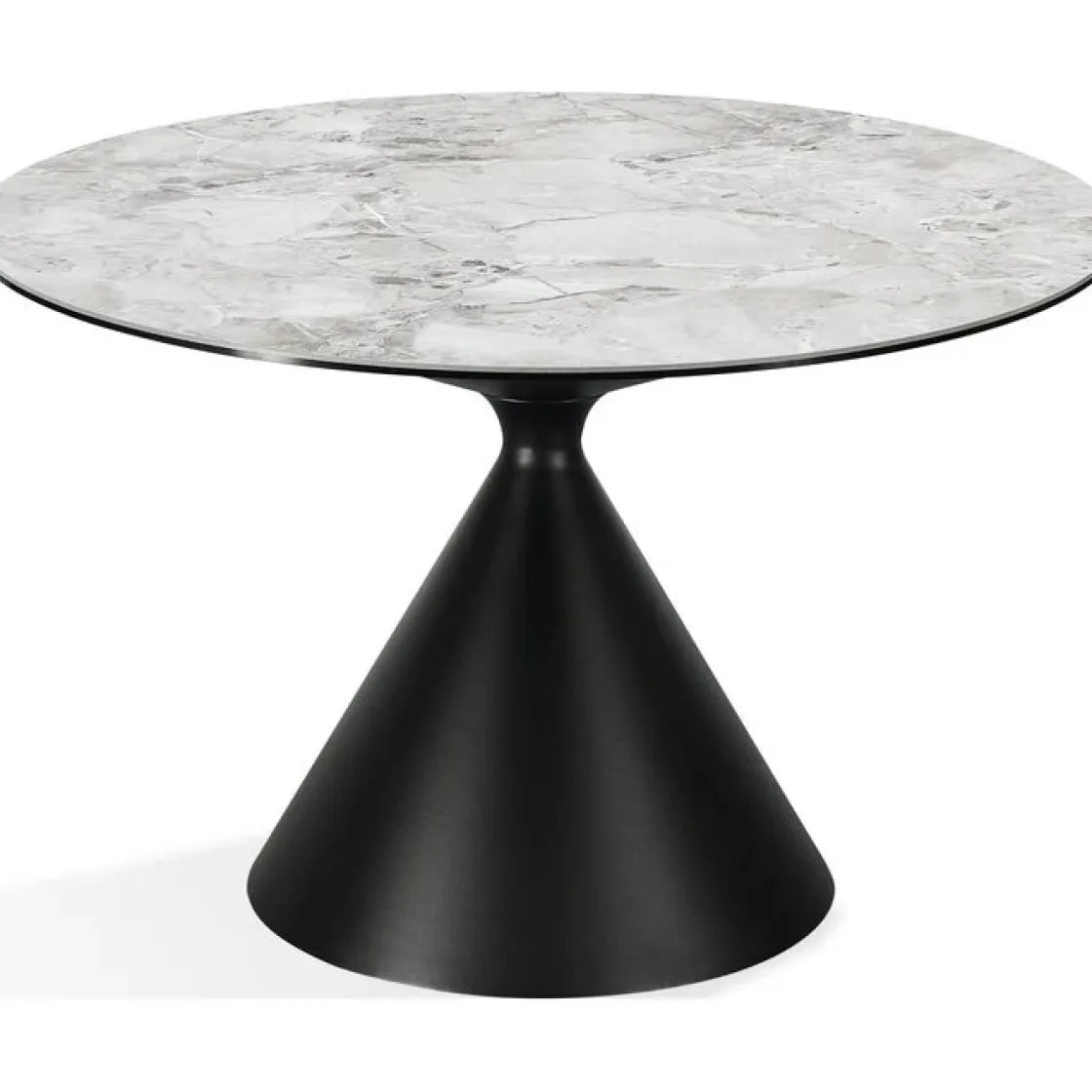 Mor Furniture Winston Round Dining Table & 4 Chairs In Black/Ash Gray