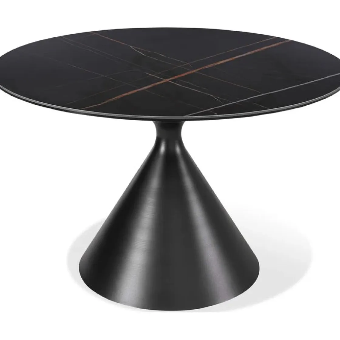 Mor Furniture Winston Round Dining Table In Black Sintered Stone