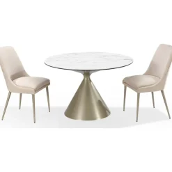 Mor Furniture Winston Round Dining Table In Black Sintered Stone