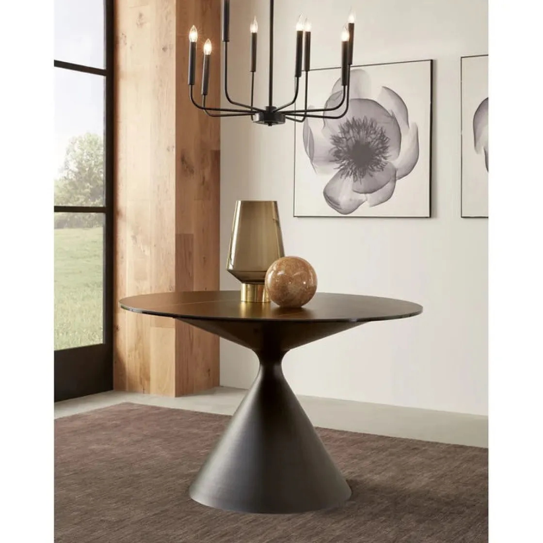 Mor Furniture Winston Round Dining Table In Black Sintered Stone