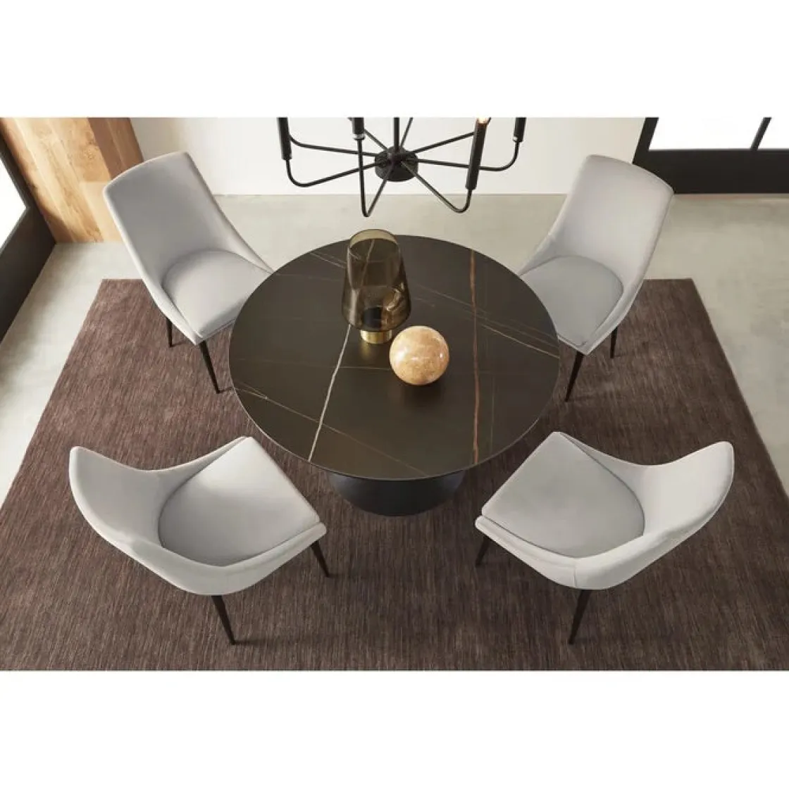 Mor Furniture Winston Round Dining Table In Black Sintered Stone