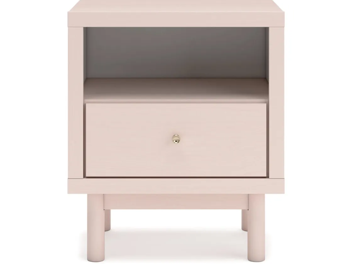 Kids Mor Furniture Wistenpine Panel Bed, Dresser, Mirror & Nightstand In Blush, Twin