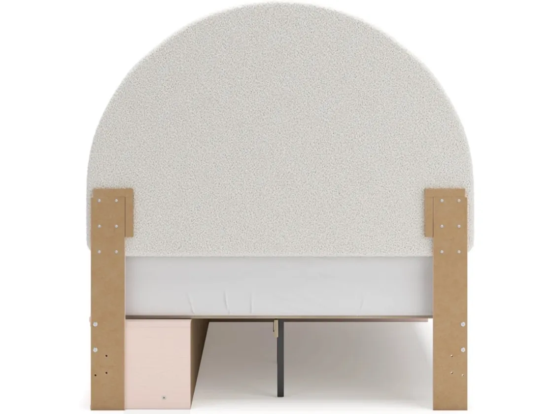 Kids Mor Furniture Wistenpine Panel Bed, Dresser, Mirror & Nightstand In Blush, Twin