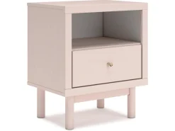 Kids Mor Furniture Wistenpine Panel Bed, Dresser, Mirror & Nightstand In Blush, Twin