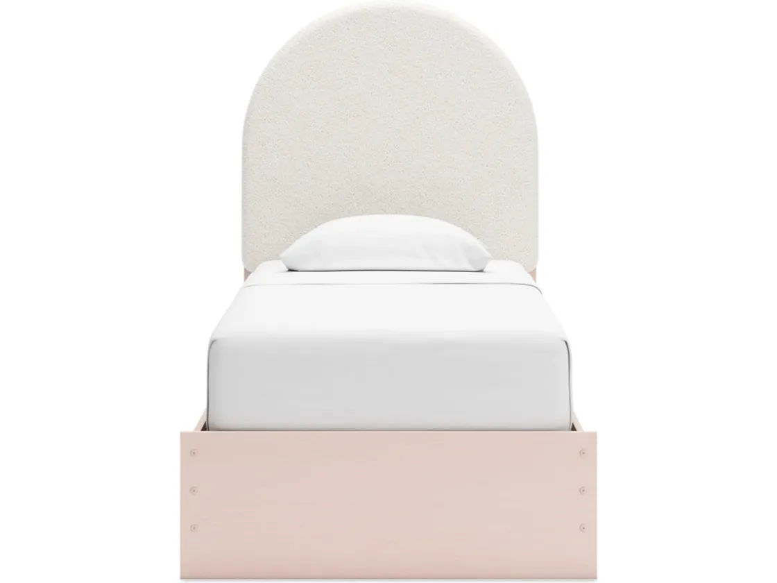 Kids Mor Furniture Wistenpine Panel Bed, Dresser, Mirror & Nightstand In Blush, Twin