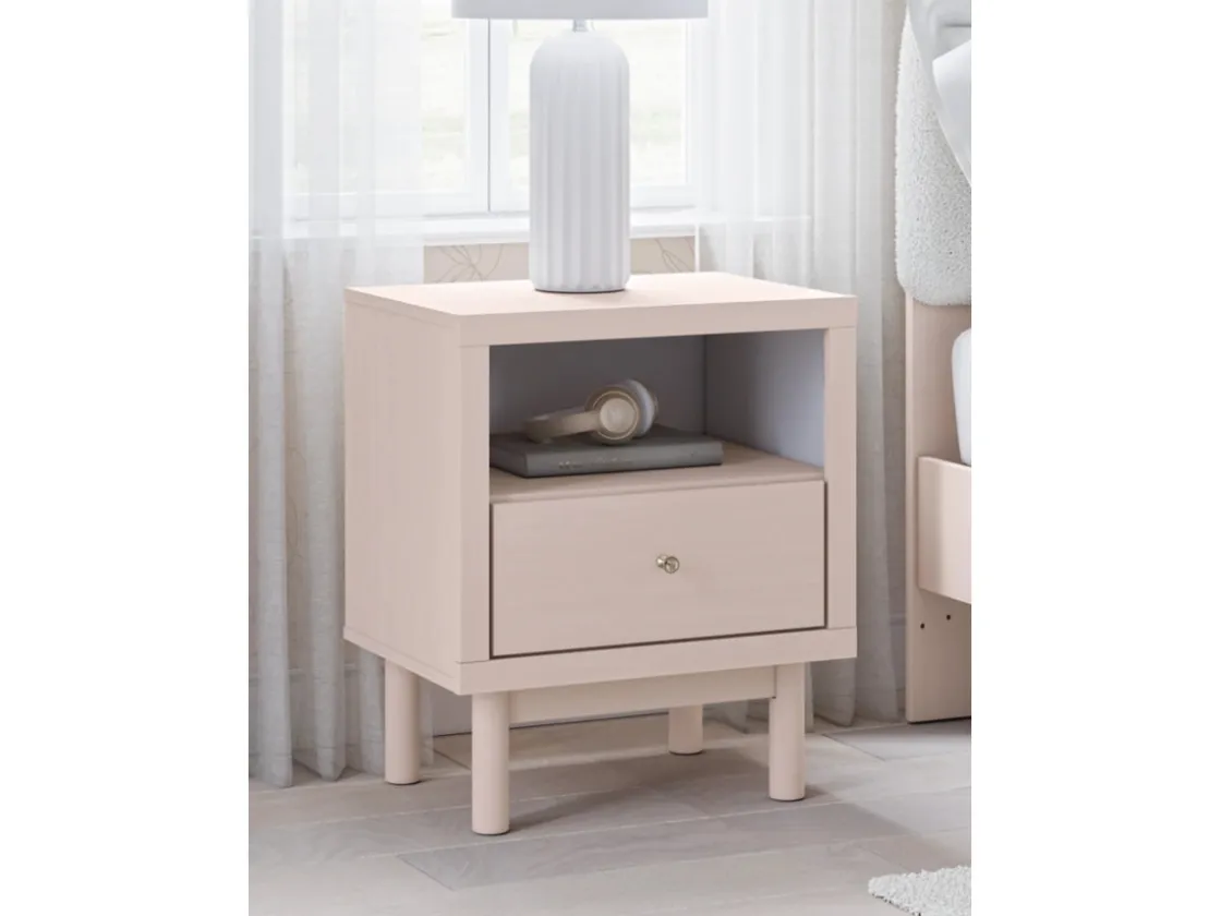 Kids Mor Furniture Wistenpine Panel Bed, Dresser, Mirror & Nightstand In Blush, Twin