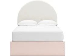 Kids Mor Furniture Wistenpine Panel Bed, Dresser, Mirror & Nightstand In Blush, Twin