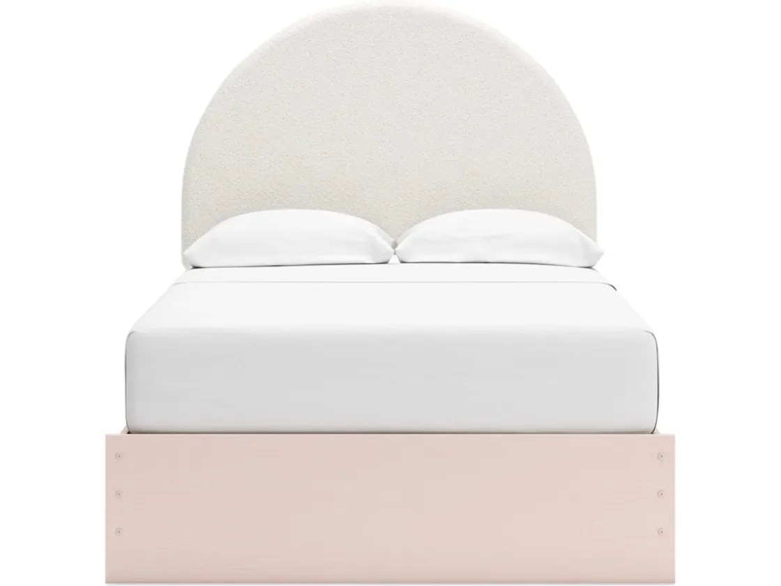 Kids Mor Furniture Wistenpine Panel Bed, Dresser, Mirror & Nightstand In Blush, Twin