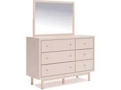 Kids Mor Furniture Wistenpine Panel Bed, Dresser, Mirror & Nightstand In Blush, Twin